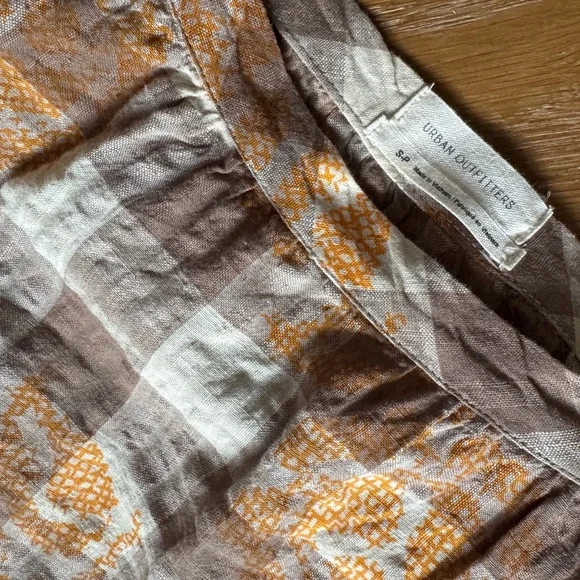 SOLD! Urban Outfitters Plaid Floral Ruffled Prairie Maxi Skirt S Western - Picture 7 of 8